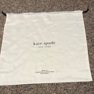 kate spade Cream and Black Logo Drawstring Dust Bag